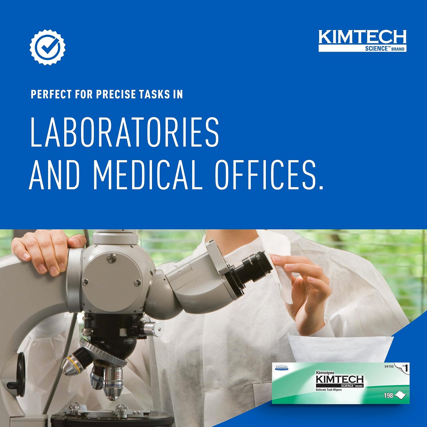 Kimtech Science Kimwipes Disposable Task Wipers 11-4/5 x 11-4/5" 34133, 15 Pack, 2940 Wipes