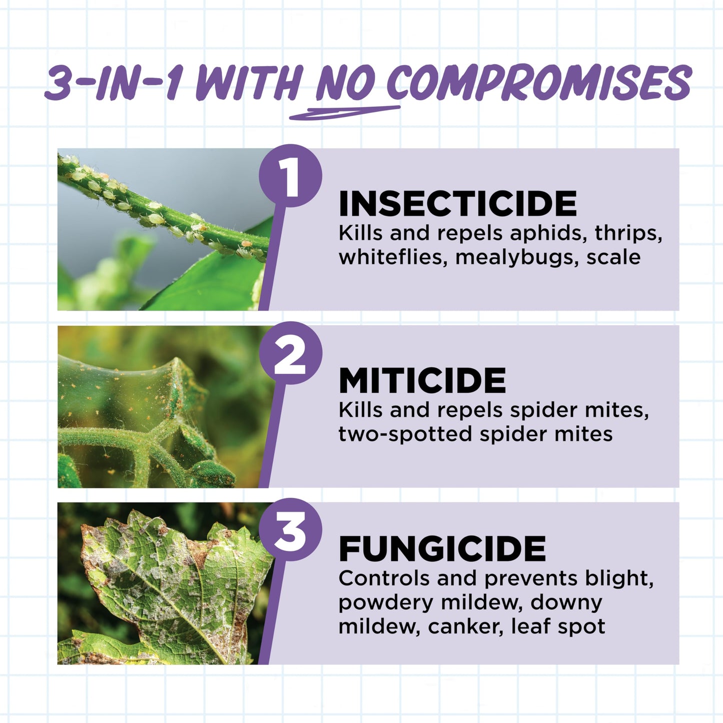 Earth's Ally 3-in-1 Insecticide, Miticide, Fungicide for Plants - Copper Fungicide & Neem Oil Spray Alternative - Insect Repellent & Pest Control for Indoor Outdoor Organic Gardening - 32 Oz Conc.