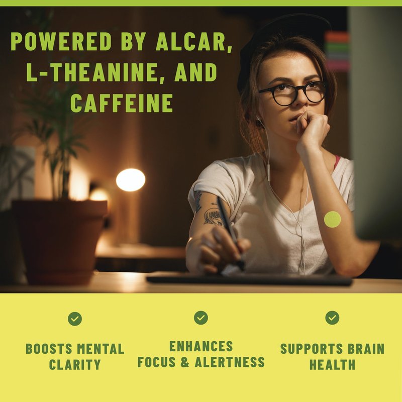 TOLEVITA Focus 36 pcs Patches – Mental Clarity & Energy - ALCAR, L-Theanine, B-Vitamins, Lion’s Mane – Convenient On-the-Go Patches