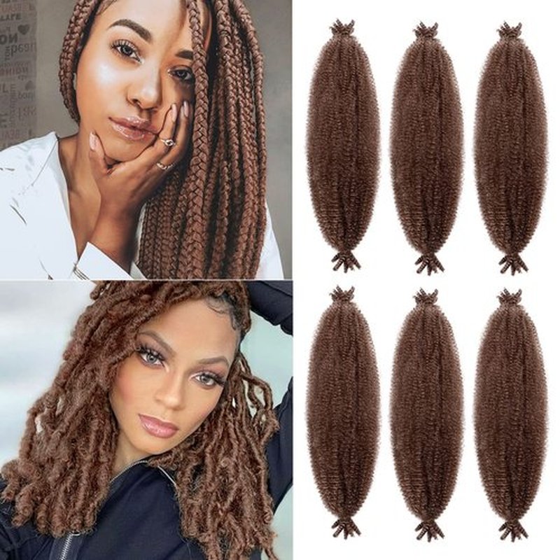 Springy Afro Twist Hair, Hairro 24 Inch Pre-Separated Marley Twist Braiding Hair 6 Packs, Auburn Passion Twist Hair for Soft Locs Crochet Braids Hair Extension for Black Women(Auburn)