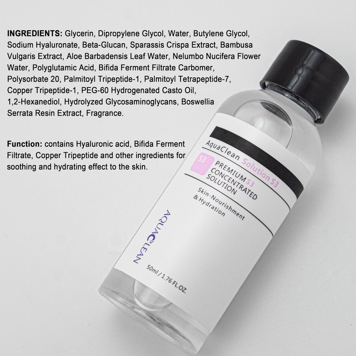 Aqua Peeling Facial Serum 1.76fl.oz Deep Cleaning Liquid Oxygen Liquid Water Cleaning Disinfectant to Use for Facial Machine Elitzia ETLB245 ETQY1104 Set Of 3 Bottles