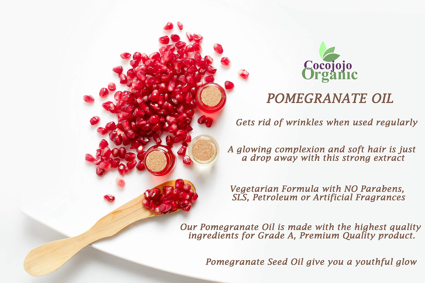 Dr Joe Lab Pomegranate Seed Oil 32 oz Sourced Pure Natural Cold Pressed Unrefined Extra Virgin Hair Skin Body Nail Beard Oil - Moisturizes, Soothes, Hydrates, & Nourishes