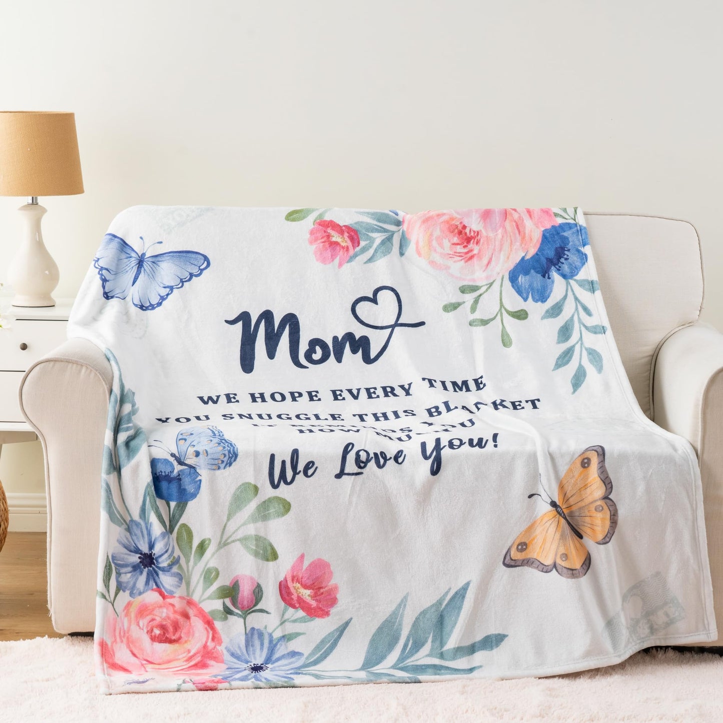 Battilo Mom Blanket, to My Mom Gifts Blankets, Mother Day Blankets Gifts from Daughter Son, Super Soft Flannel Throw Blanket for Bed Couch Mom Day Birthday Gifts(50 x 60 in)
