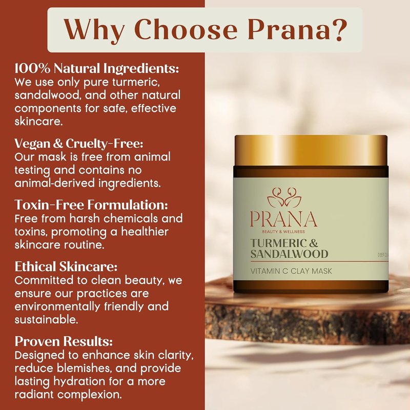 Turmeric & Sandalwood Face Mask - Pore Purifying Three-Clay Formula | Vegan & Cruelty-Free | 60ml