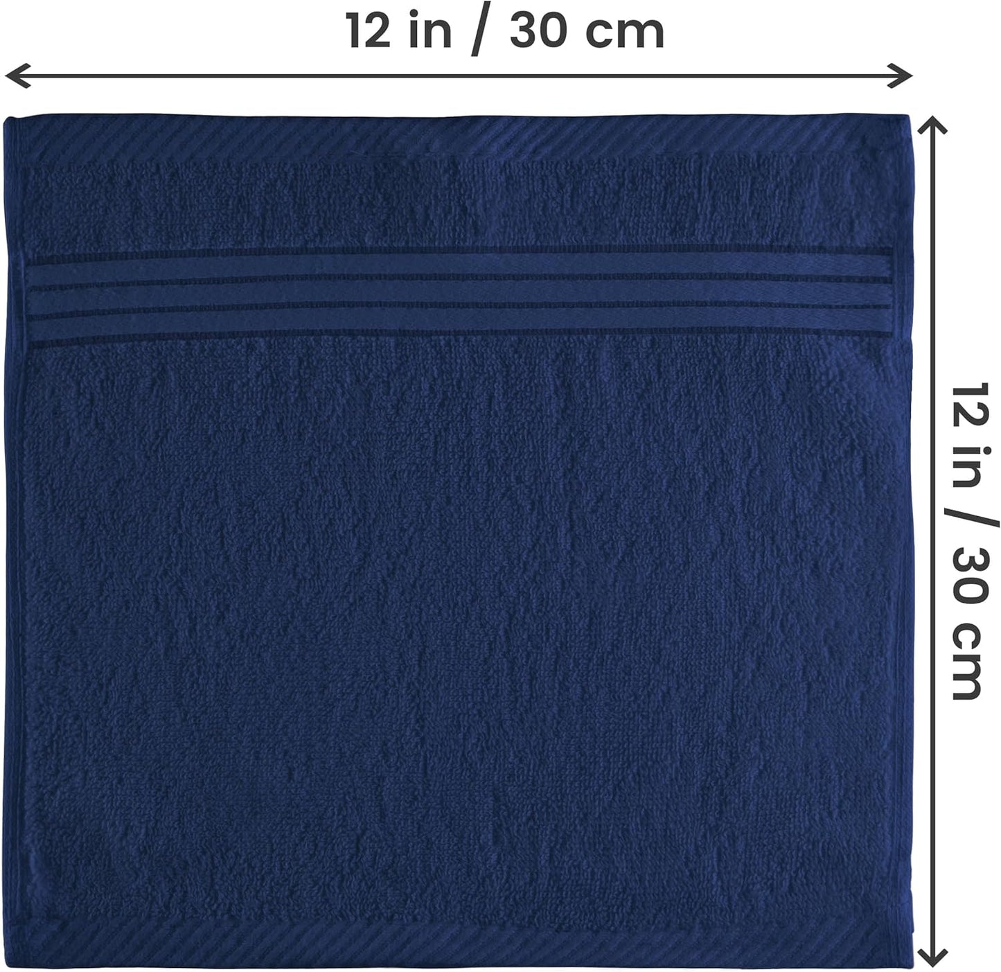 Premium 12-Pack Cotton Wash Cloths - Highly Absorbent & Soft 12x12 for Bathroom, Spa, Gym - Plum