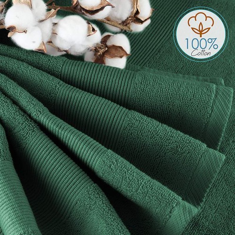 Hearth & Harbor Bath Towels for Bathroom - 100% Ring Spun Cotton Luxury Bathroom Towels - Ultra Soft & Highly Absorbent Bath Towels Set, 6 Piece Set (4 Bath Towels, 2 Washcloths) - Hunter Green