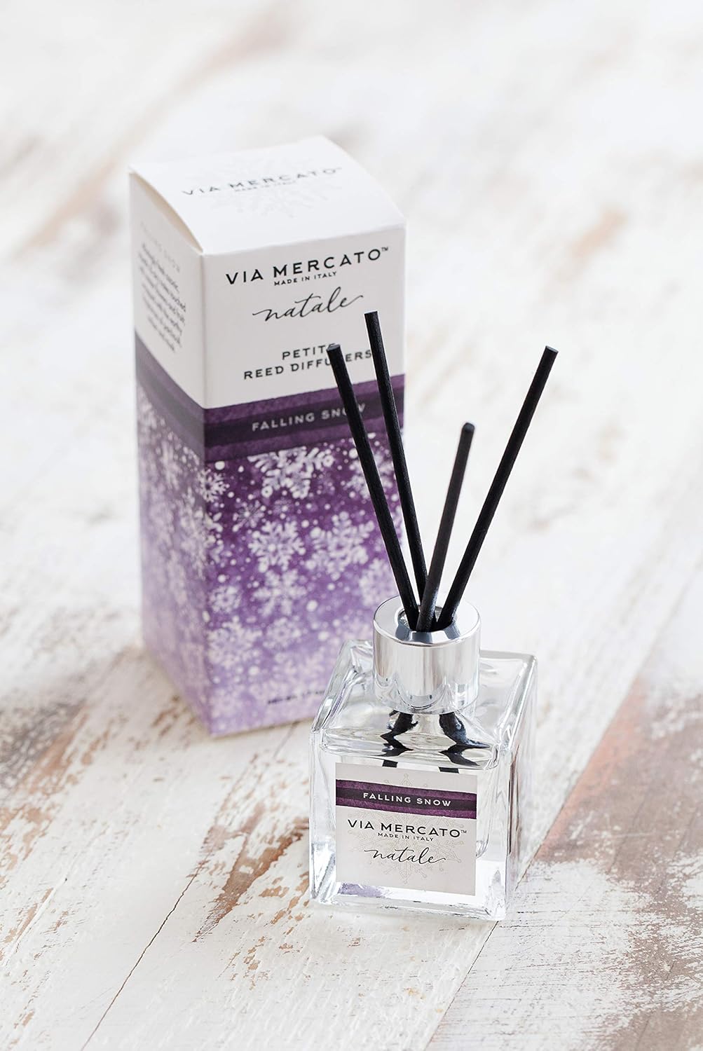Petite Reed Diffuser - Falling Snow Scent | Via Mercato Primavera Spring Collection, 40 ML