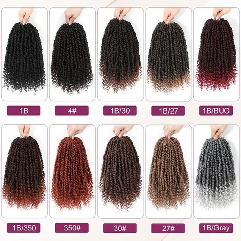 Passion Twist Crochet Hair, Passion Twist Crochet Hair Pre-Twisted 18 inch 8 Packs, Soft Pre Looped Curly Crochet Braid Hair Extension,Pre Looped Crochet Hair For Black Women(1B)
