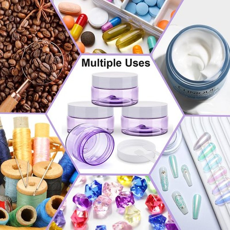 Cosywell Travel Size Containers for Toiletries Leak Proof Plastic Travel Jars for Creams 1 Oz 4 Pack TSA Approved Trave Bottles Refillable Cosmetic Containers for Lotion Makeup Cosmetics (Purple)