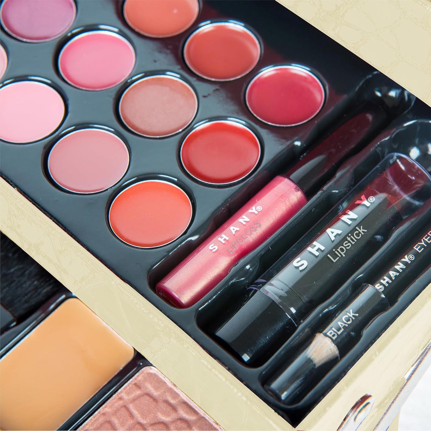 SHANY All In One Makeup Set, Eyeshadow, Blushes, Face Powder, Lipstick, Eye liners, Make up Pencils and Cosmetics Mirror - Makeup Kit With Reusable Storage Beauty Box - Red