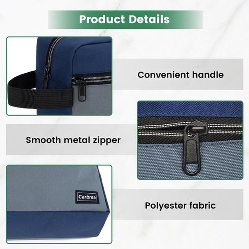 Carbrea Travel Toiletry Bag - Small Toiletry Bag for Men Skincare Bag Doop Kit for Toiletries Accessories Gifts - Navy Blue