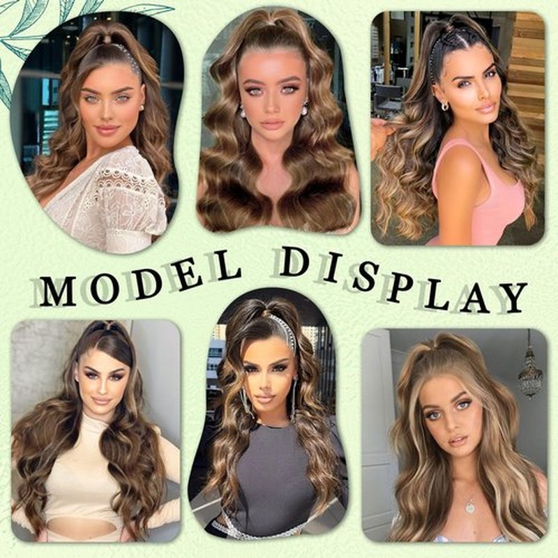 FREEMEIGE Ponytail Hair Extension 26 Inch Long Wavy Drawstring Ponytail for Women Clip in Pony Tail Hair Extension Synthetic Hairpiece for Daily Use (26Inch)