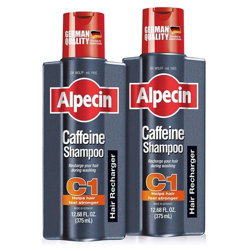 Alpecin C1 Caffeine Shampoo 12.68 fl oz (Pack of 2), Promote Natural Hair Growth and Thickness, Energizes Hair and Scalp, Leaves Hair Feeling Stronger