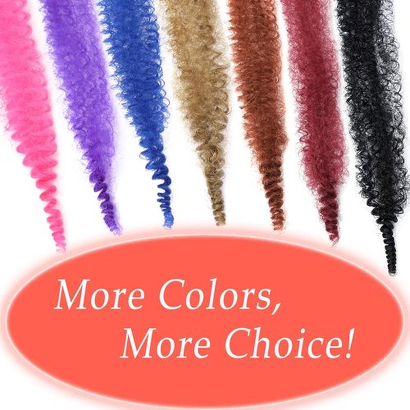 Marley Twist Braiding Hair 18 Inch Black 7 Packs Afro Twist Hair Pre Separated Spring Twist Hair Pre Fluffed Cuban Twist Hair Synthetic Wrapping Hair Extensions for Soft Locs (18",1B)