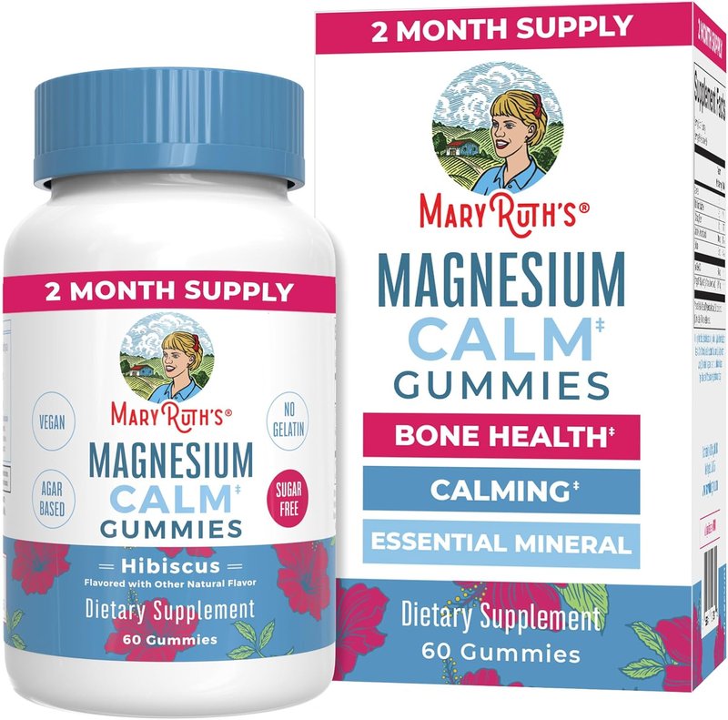 Calm Magnesium Citrate Gummies - Stress Relief & Bone Health | Vegan, Sugar-Free | 60 Count