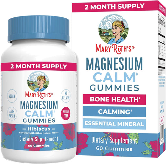 Calm Magnesium Citrate Gummies - Stress Relief & Bone Health | Vegan, Sugar-Free | 60 Count