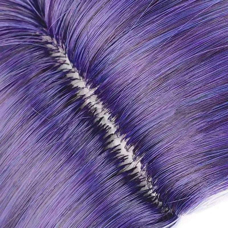 Gorgewg for Starail Star Rail Dr. Ratio Cosplay Wig HSR 33cm Short Purple Side Part Layered Roleplay Costume Wigs Synthetic Hair Men