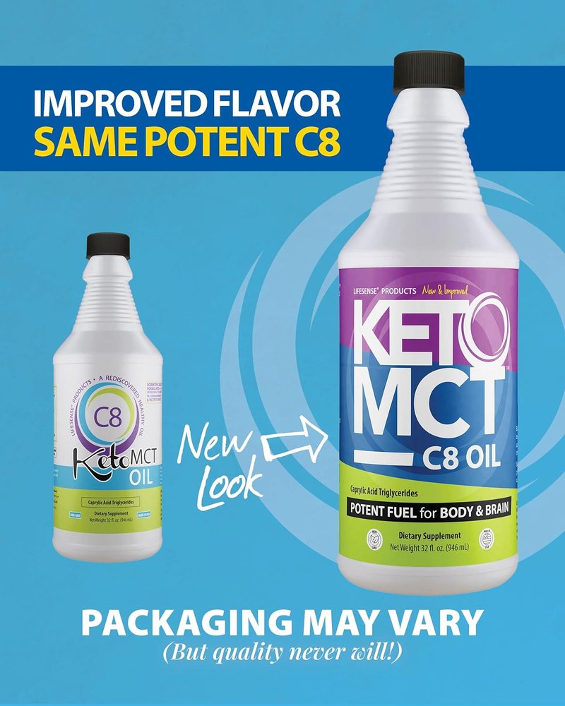 LifeSense MCT Oil - Keto-Friendly Coconut Oil Supplement | Boost Ketone Production, 32 oz