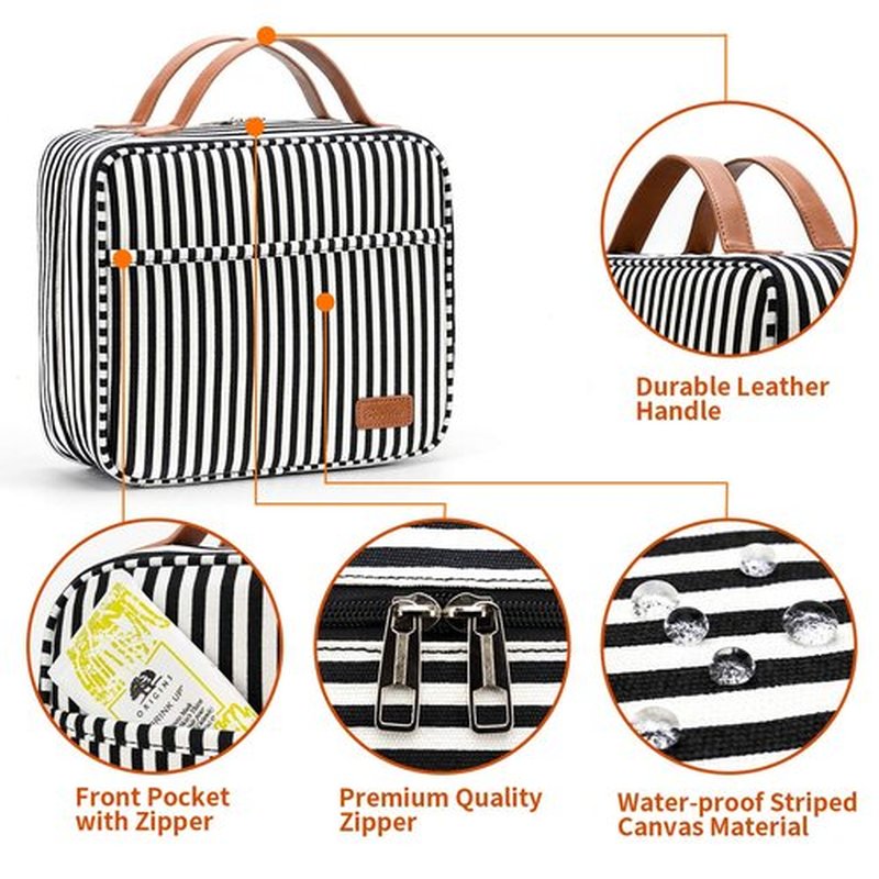 Bosidu Hanging Travel Toiletry Bag,Large Capacity Travel Toiletry Organizer for Traveling Women with 4 Compartments & 1 Sturdy Hook,Perfect for Travel| Daily Use| Valentines' Day