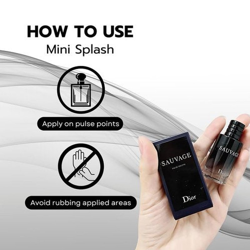 Dior Sauvage Splash Mini Eau de Toilette Spray for Men, 0.34 Ounce /10 ml