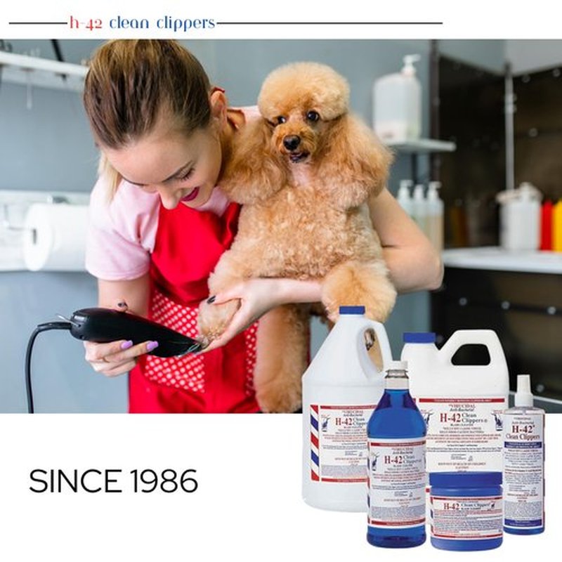 H-42 Clean Clippers Blade Cleaner with Brush - 8oz Bottle
