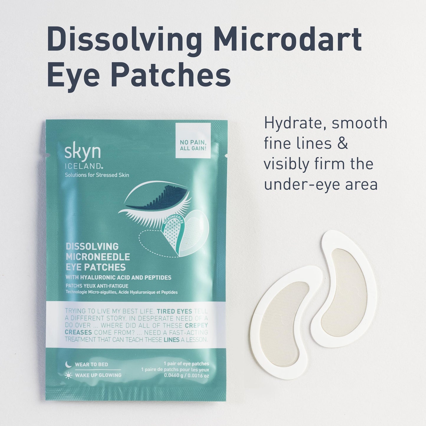 skyn ICELAND Microneedle Eye Patches With 39% Hyaluronic Acid and Peptides