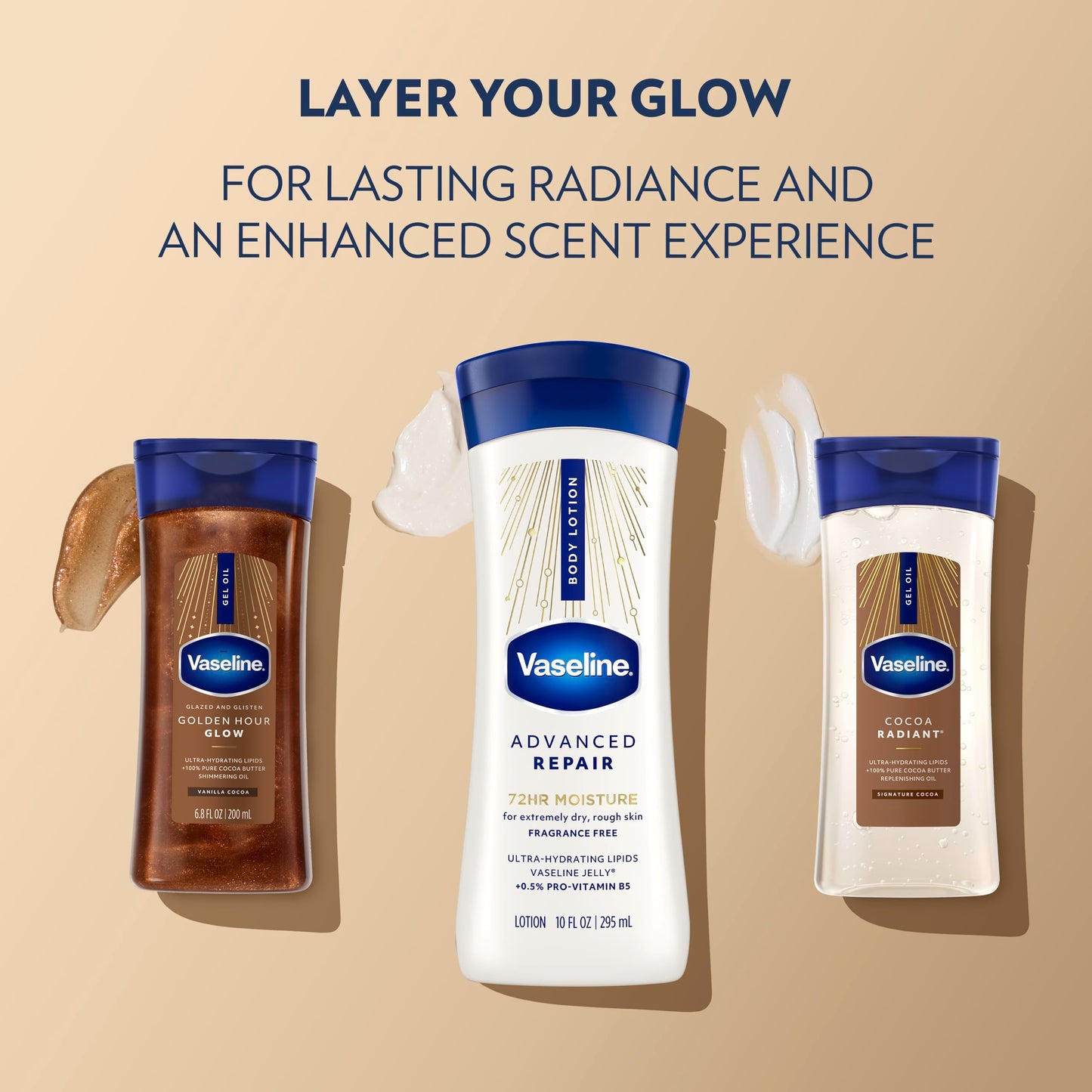 Vaseline Intensive Care Body Lotion for Dry Skin Advanced Repair Unscented Lotion Made with Ultra-Hydrating Lipids + Vaseline Jelly to Repair Extremely Dry Skin 10 oz