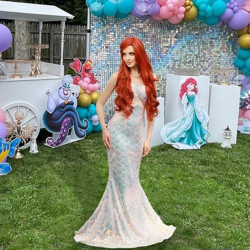 7JHH WIGS Long Wavy Costume Wigs Cosplay Mermaid wig for Women Halloween Party Used High Temperature Heat Resistant Fiber Natural Hairline Cos I Love Lucy Wig (28in, Ginger Orange Mermaid Wig)