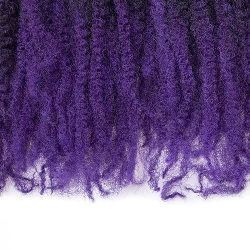 BYKSVIOC Afro Kinky Twist Crochet Hair Braids Marley Braid Hair 18inch Purple Cuban Twist Braiding Hair (1b/purple, 18inch)