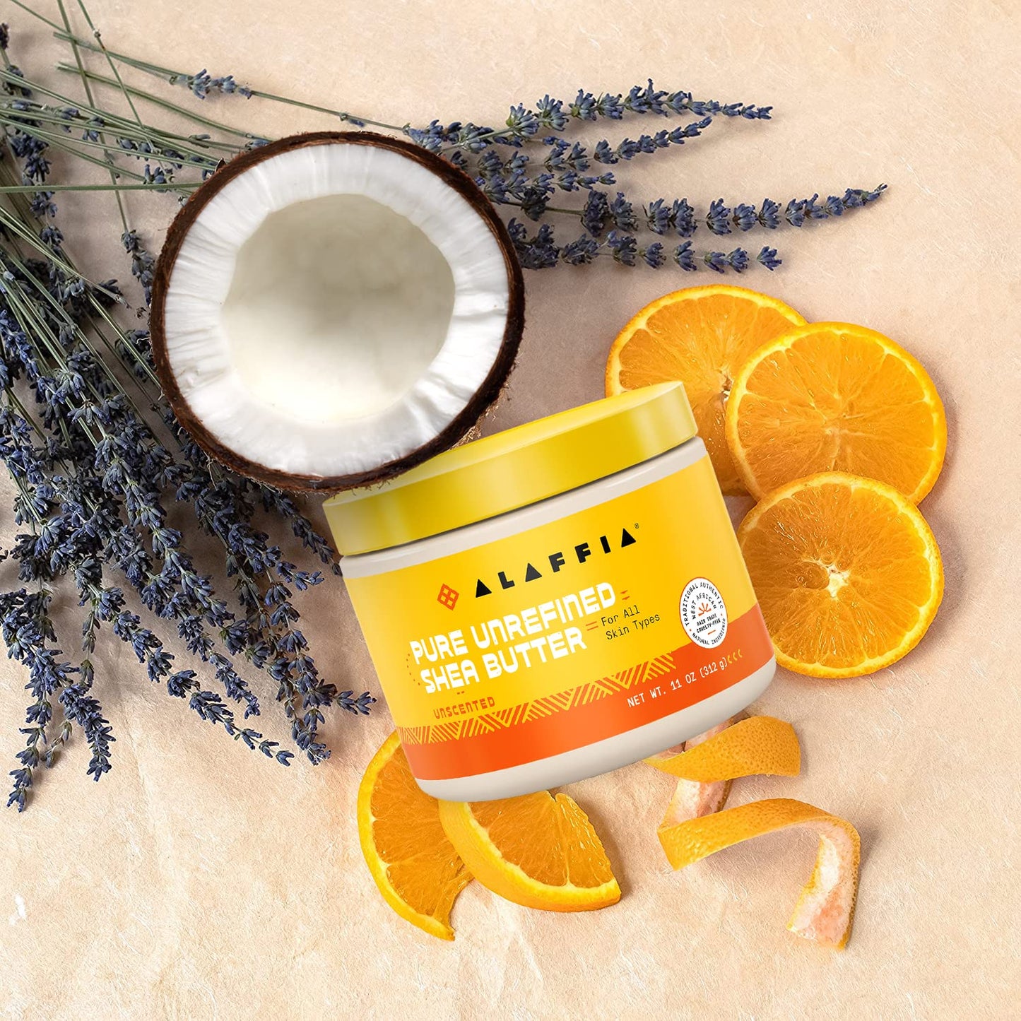 Alaffia EveryDay Shea Authentic Shea Butter, All Skin Types, Help Moisturize and Soften Skin with Shea Butter, Unscented, (2 Pack-11 Fl Oz Ea)
