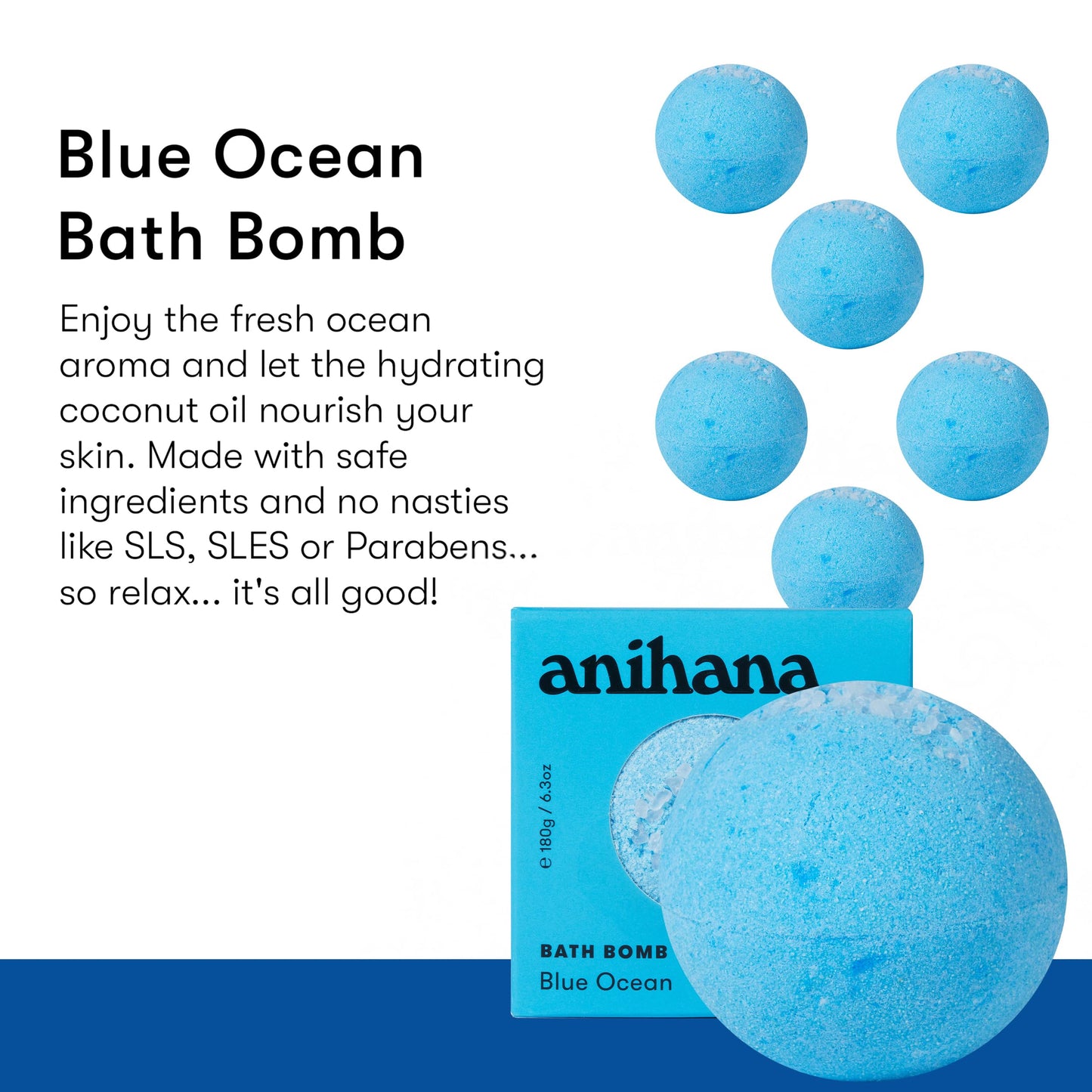 ANIHANA Bath Bombs Variety with Coconut Oil, Paraben Free, Hand-Crafted Luxury Fizzers, Raspberry, Peach, Manuka Honey & Grapefruit Lime Scents, 6.3 oz Each, 4 Pack
