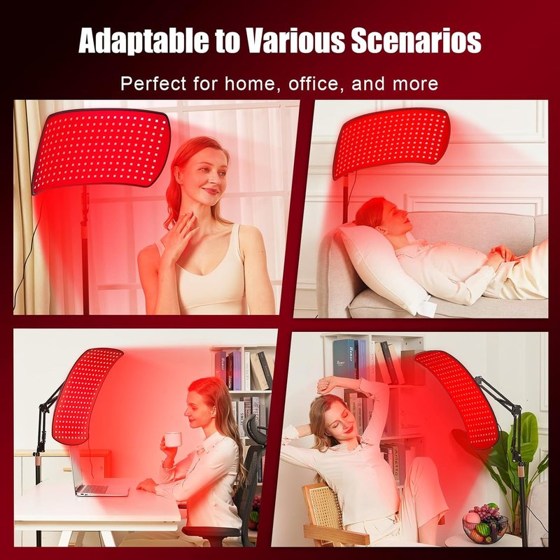 Red Light Therapy Lamp - 10-in-1 Wearable Device with 600 Beads | 660nm & 850nm Infrared for Body & Face