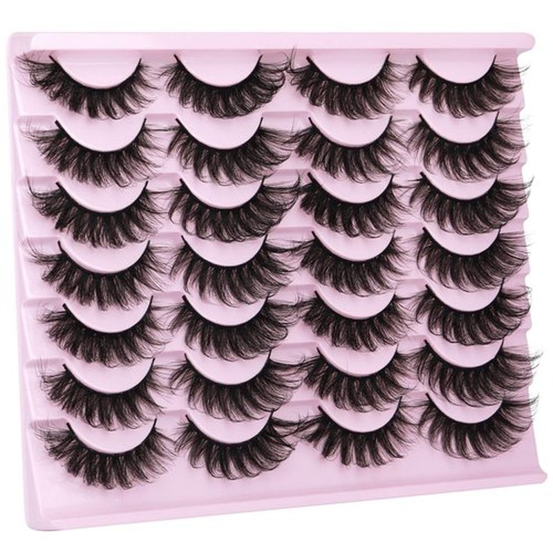 Mink Lashes Fluffy Russian Mink Lashes Extension 17mm Wispy False Eyelashes 6D D Curl Russian Strip Lashes Pack by Kiromiro