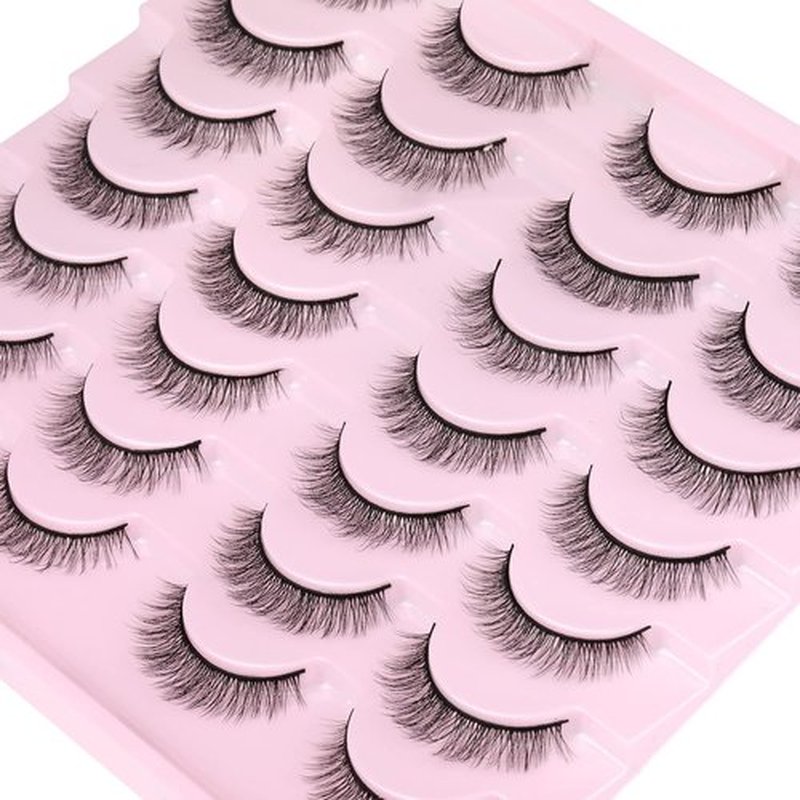 Kiromiro Natural Lashes Wispy Fake Eyelashes Nautal Look 10mm 3D Mink Lashes Extension Fluffy Strip Eyelashes Pack