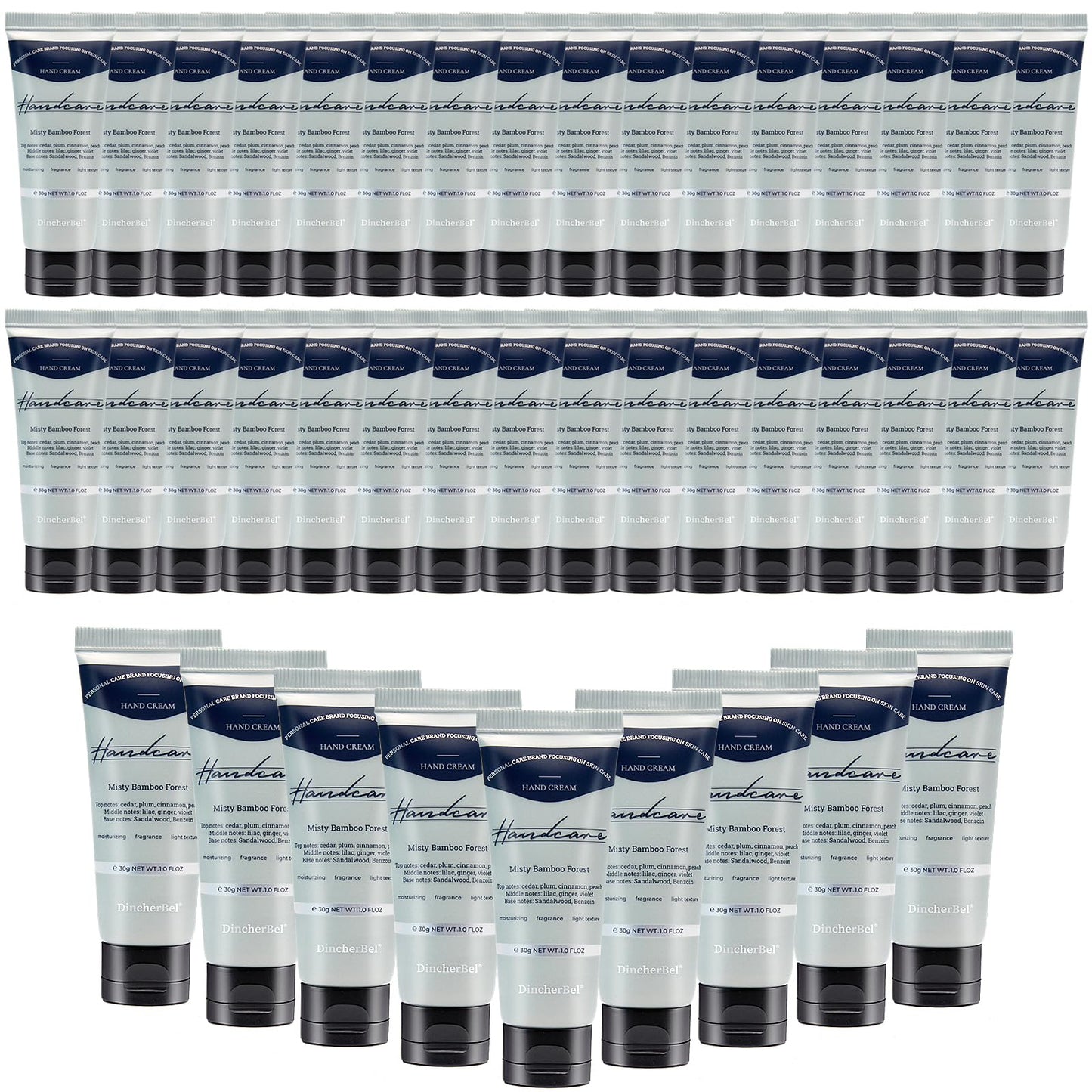 DincherBel 100 Pack Misty Bamboo Forest Hand Cream Bulk - Travel Size Scented Hand Lotion Set for Dry Cracked Hands, Ideal Holiday Gift for Women/Nurse/Bridesmaid/Teacher Appreciation, 1.0 oz/30 ml