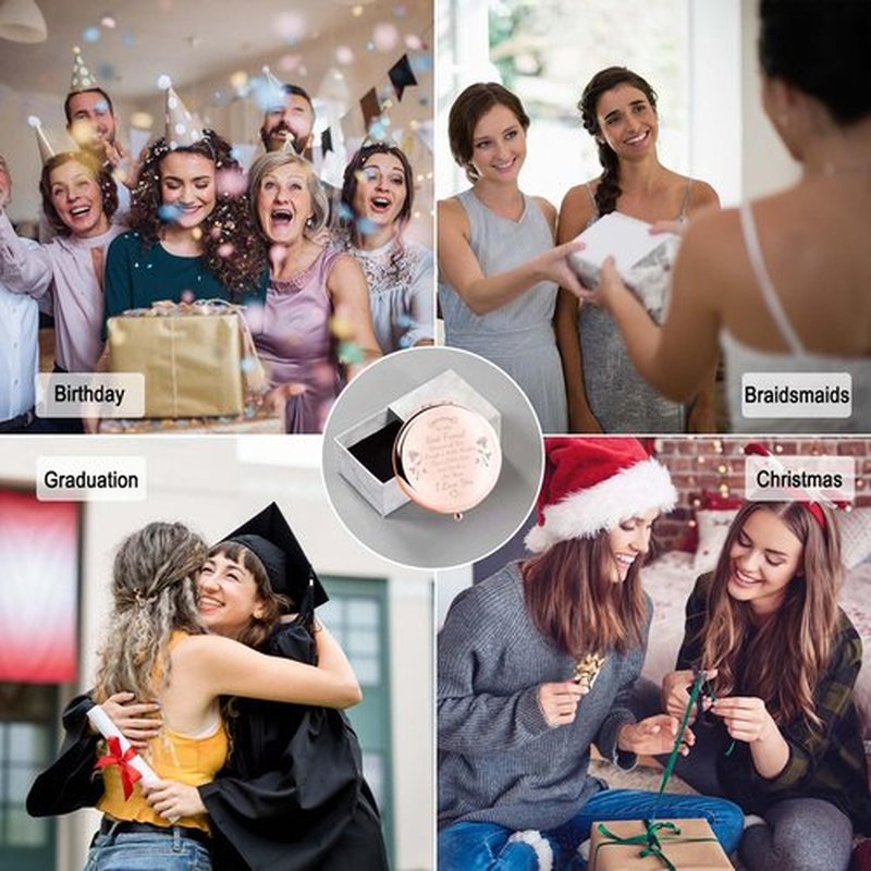 boutikpro Friend Gift Compact Mirror, to My Best Friend Gorgeous Rose Gold Compact Mirror Unique Friendship Gift for Women Girls Sisters for Women BFF