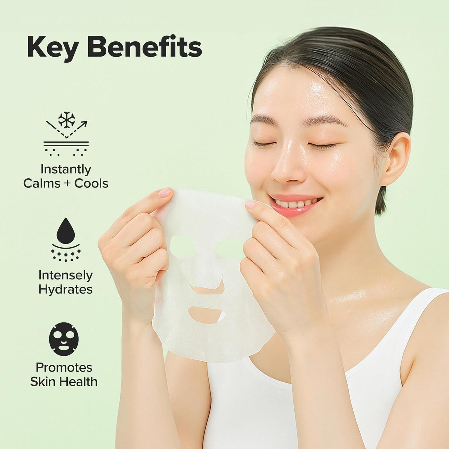 Centella Asiatica Calming Mask - Daily Moisturizing Cica Face Sheet Mask for All Skin Types | 10 Sheets