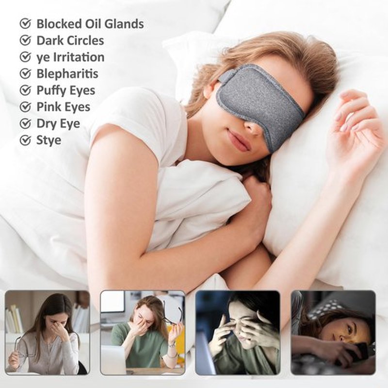 Heated Eye Mask for Dry Eyes, ingeware Eyes Heating Pad with Temperature Timer Control Warm Eyes Compress (Corded)