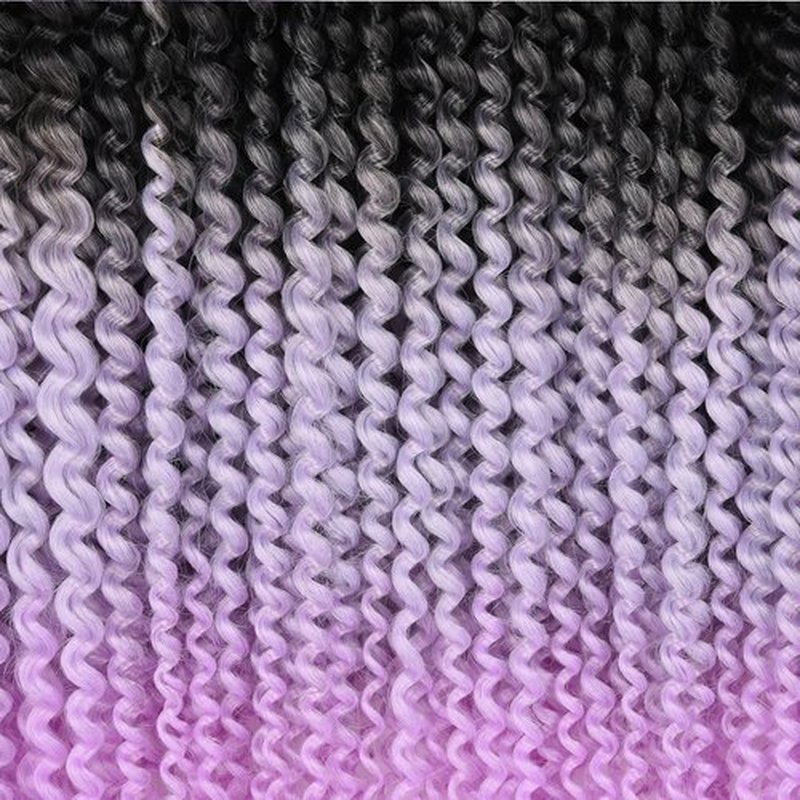 6 packs Passion Twist Crochet Hair Bohemian Curly Braids Water Wave Hair for Braiding Hair 22 Strands/pack Synthetic Fiber Hair Extensions (14 Inch (Pack of 6), Tpurple)