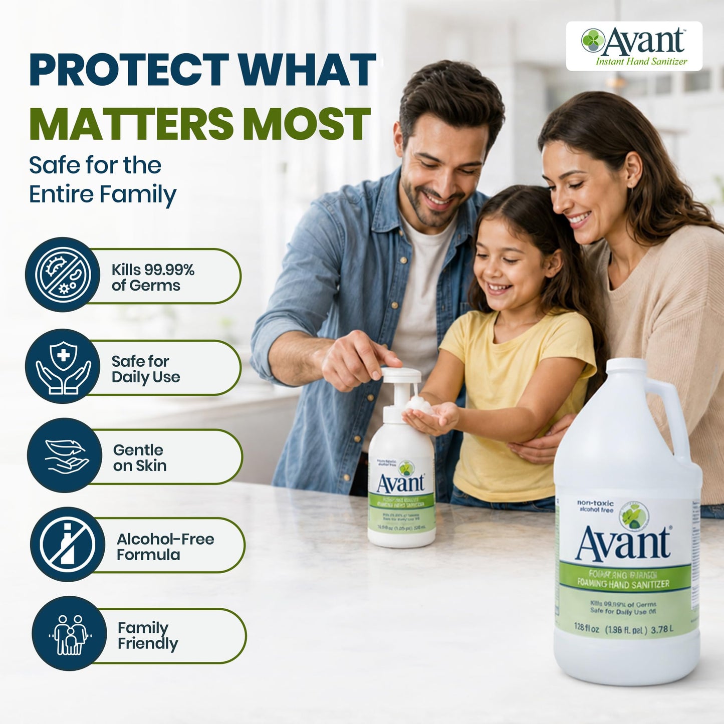 Avant® Alcohol-Free Foaming Hand Sanitizer, 1 Gallon refill