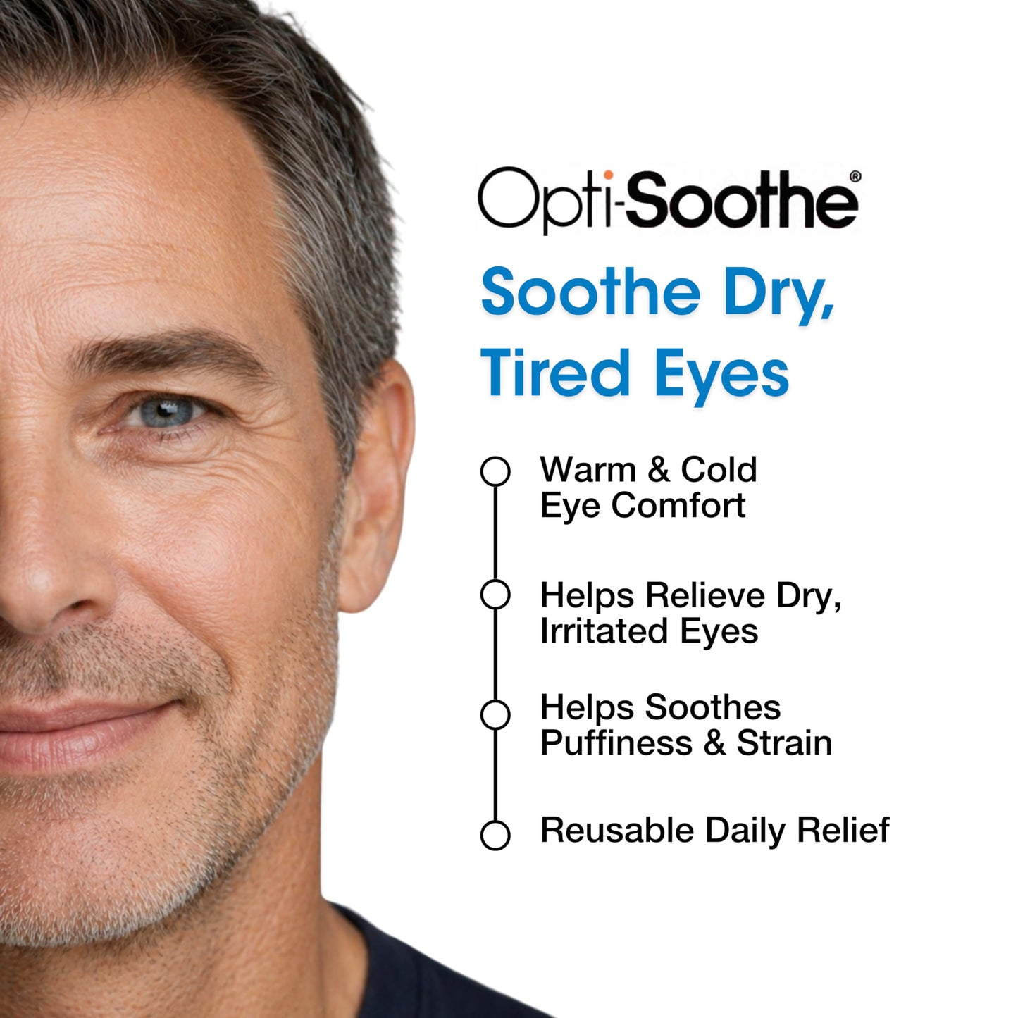 Opti-Soothe Moist Heat Eye Mask, Reusable Hot & Cold Beaded Compress for Dry Eyes, Puffiness, Stye & Eye Strain Relief, Adjustable Comfort Fit