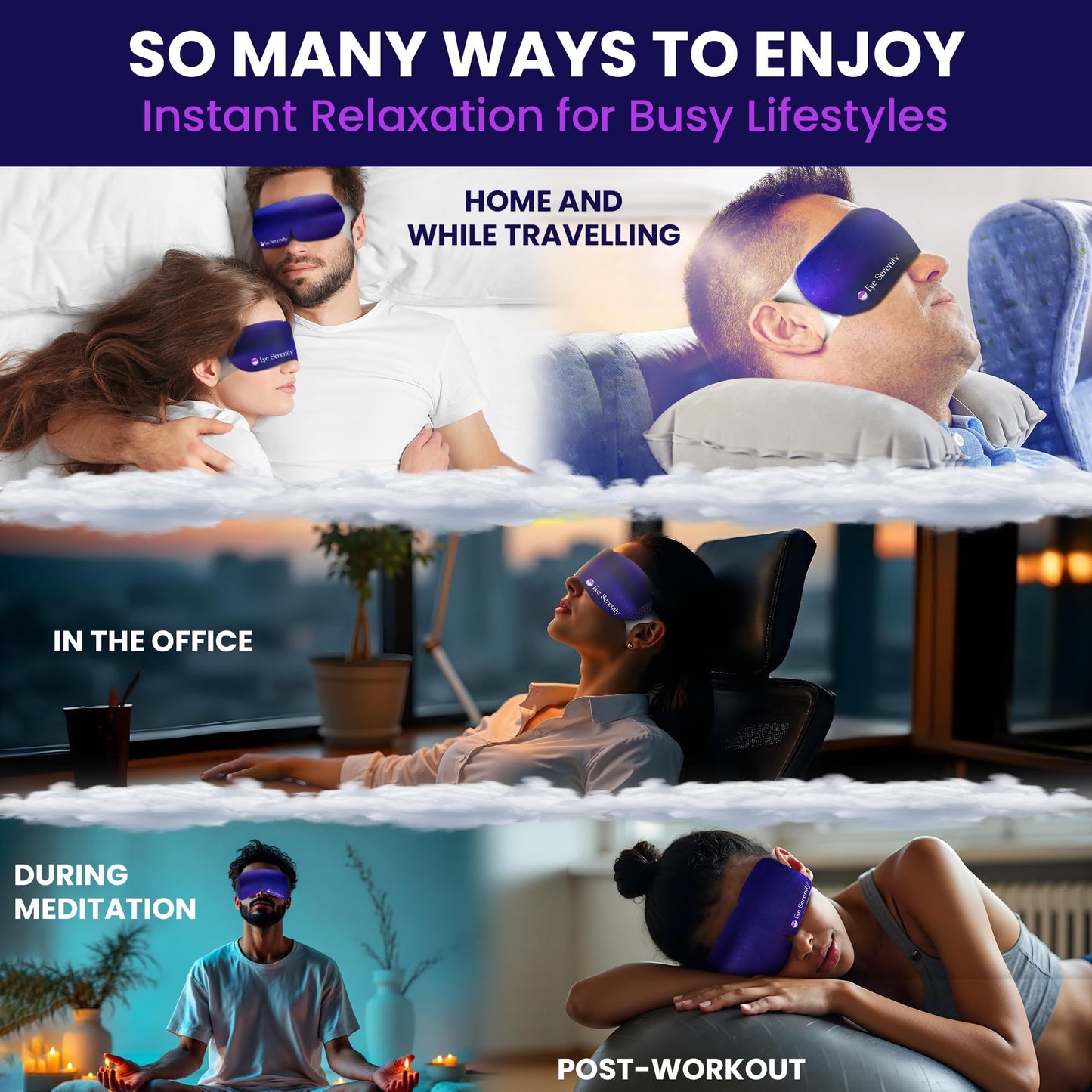 Lure Essentials Eye Serenity Steam Eye Mask, Heated Eye Mask, Self Heating Warm Compress for Dry Eyes, Fast Relief for Stye, Puffy Sensitive Eyes, Moist Heat, Gift for Women and Men - Unscented