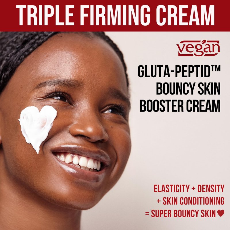 NU BARE Gluta Peptide Firming Cream with Longevity Care for Korean Vegan Skincare — a face cream for skin tightening and firming, peptide moisturizer