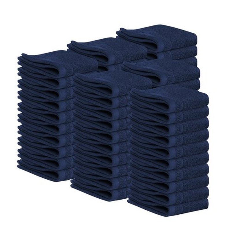 Tens Towels 60 Pack Cotton Washcloths, 12 x 12 in, Ultra Soft, Gentle, Absorbent and Durable Face Towels, Luxurious Hotel Quality, Ultimate Comfort, Perfect for Home, Gym, Spa (Navy)