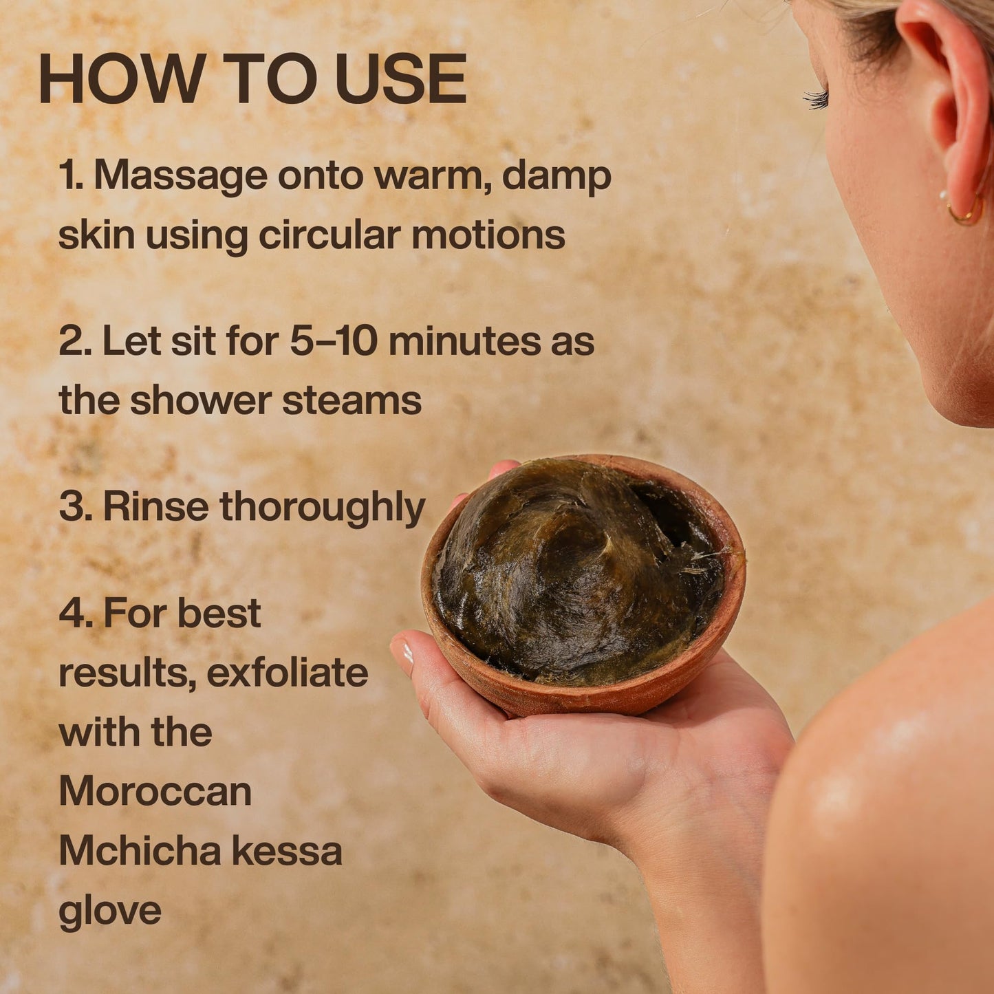 Moroccan Black Soap with Argan and Rose Oil, Hammam Exfoliating Natural Black Beldi Soap, Moroccan Body Scrub, Traditional Savon Noir (7 oz)