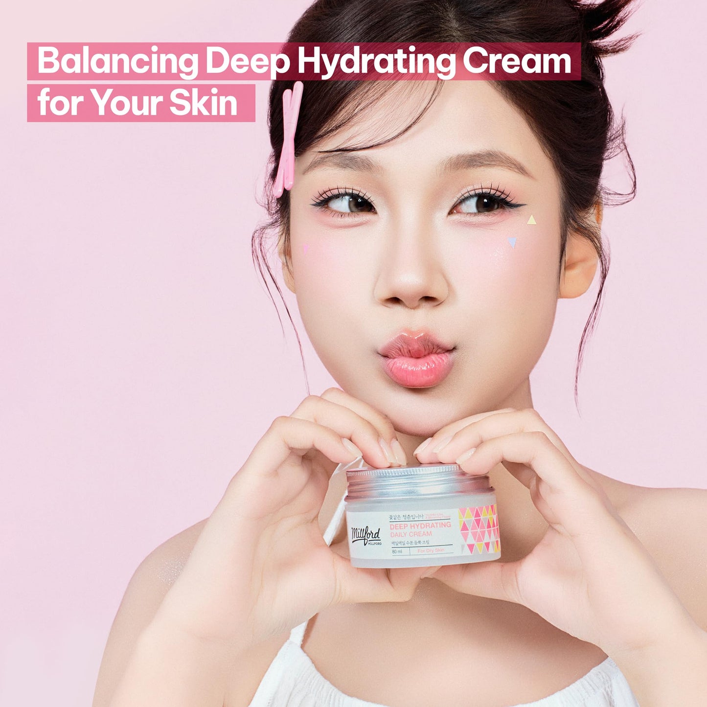 Millford Deep Hydrating Daily Cream 80ml/2.7 fl.oz - Moisturizing Face Cream with Panthenol 10%, Hyaluronic Acid for Dry Skin, Soothing Barrier Care & Long-Lasting Moisture, Korean Skincare