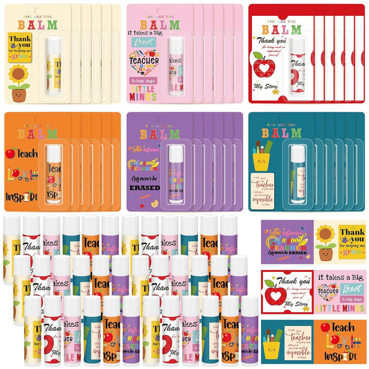 You Are the Balm Lip Balm Gift Set - 36 Inspiring Teacher Thank You Cards | Perfect for Back to School & Graduation