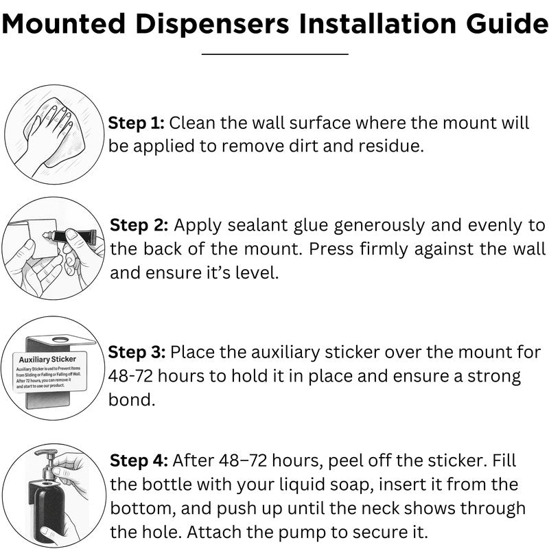 White Shampoo and Conditioner Dispenser Set Wall Mounted by Brighter Barns - Shower Dispenser 3 Chamber No Drill - Refillable Shampoo and Conditioner Bottles for Shower Wall in Airbnb, Hotel (White)