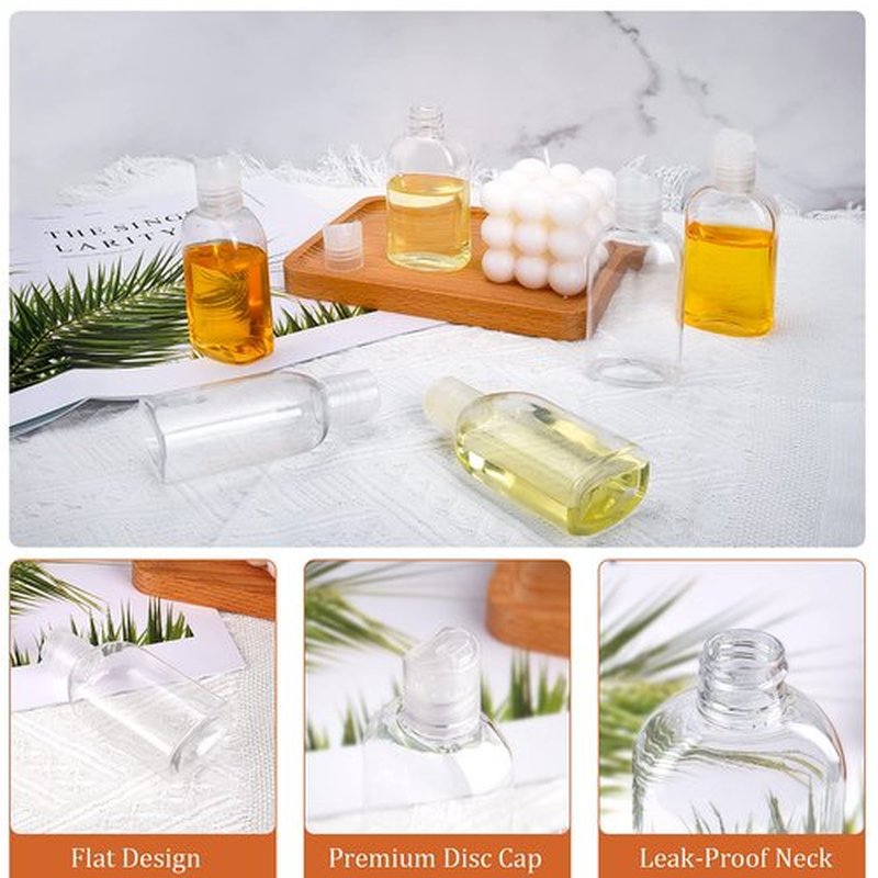 Kitchen GIMS Clear Plastic Empty Squeeze Bottles with Disc Top Caps 6 Pack 3.4 oz Travel Bottles TSA Approved Leak Proof Plastic Travel Bottles for Shampoo, Conditioner & Lotion