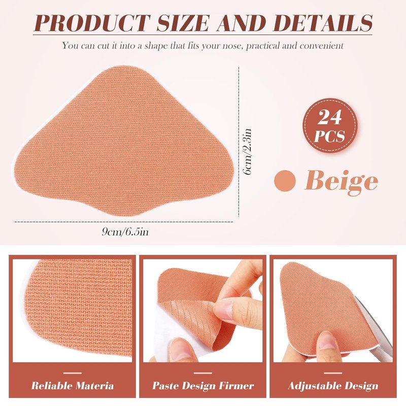 Sun Protection Nose Patch - 24 Set UV Protection Covers for Men & Women | Outdoor Sports, Beige